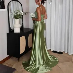 Orangeskid KITTEN Womens Strapless Satin Prom Dress Sexy Evening Gown Formal Ball Party Wedding Guest Dress Elegant Comfortable Corset Bustier Womenswear Drape Elegance Workwear Basic Minimalist