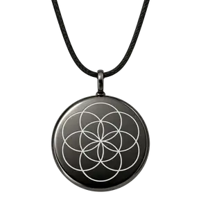 The One in Black Nickel Natural Stone Pendant Necklace with Shungite & Clear Quartz Amplifier for Energetic Balance and Protection