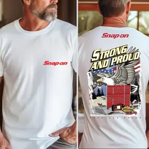 Snap-On Strong and Proud Eagle T-Shirt, Giant Eagle Logo Graphic Design, Gift for Mechanics