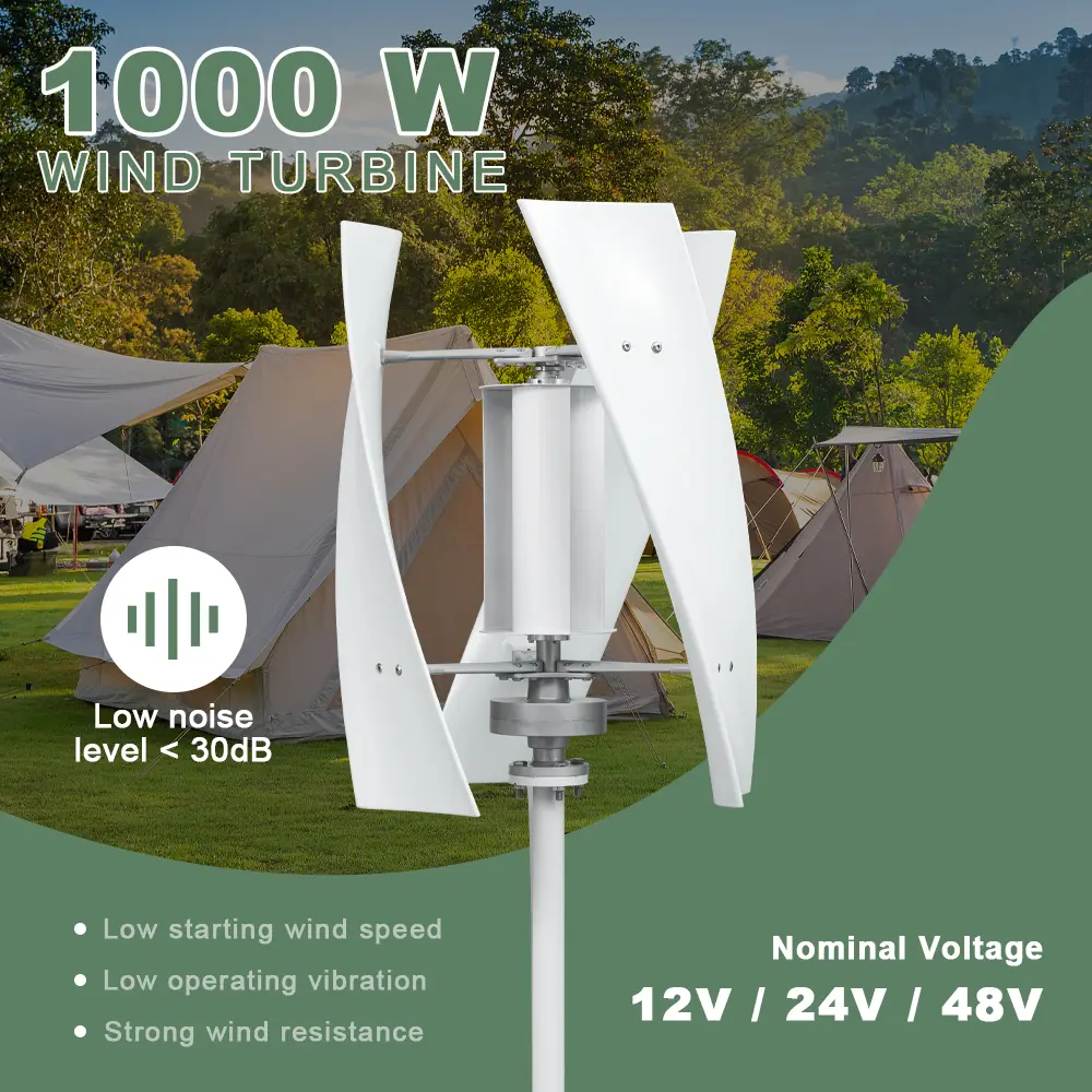 SMARAAD X3 Vertical Wind Power Generator Complete Kit - 1000W, 12V/24V, Injection Mold Arc Blade, Quiet Operation, MPPT Wind Controller, 1 Generator, 1 English Installation Manual, House Power Solution for Home, RV Roof, Generator For House, Vertical Wind