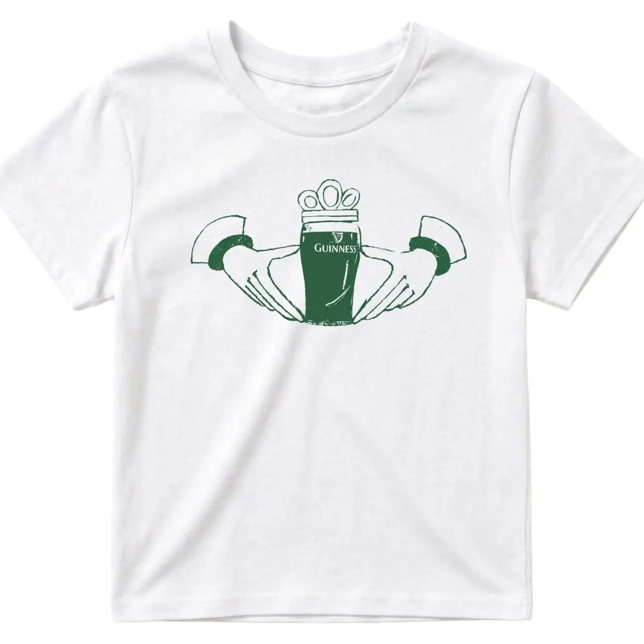 Claddagh Beer Irish Stout Baby Tee – Lucky 4 Leaf Clover Y2K Graphic Tee, St. Patrick’s Day Retro 90s Baby Tee