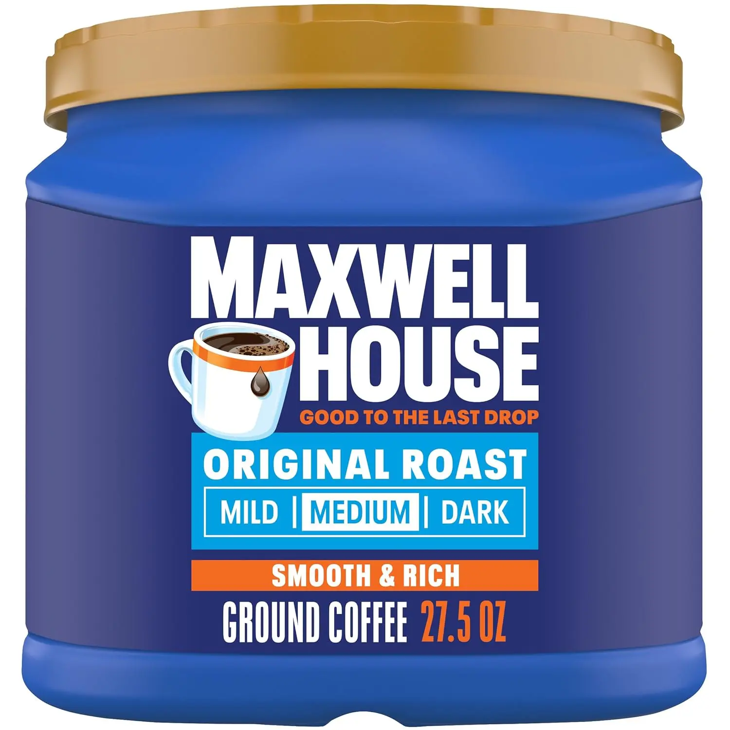 Maxwell House Original Roast Ground Coffee, Medium Roast, 27.5 oz Canister