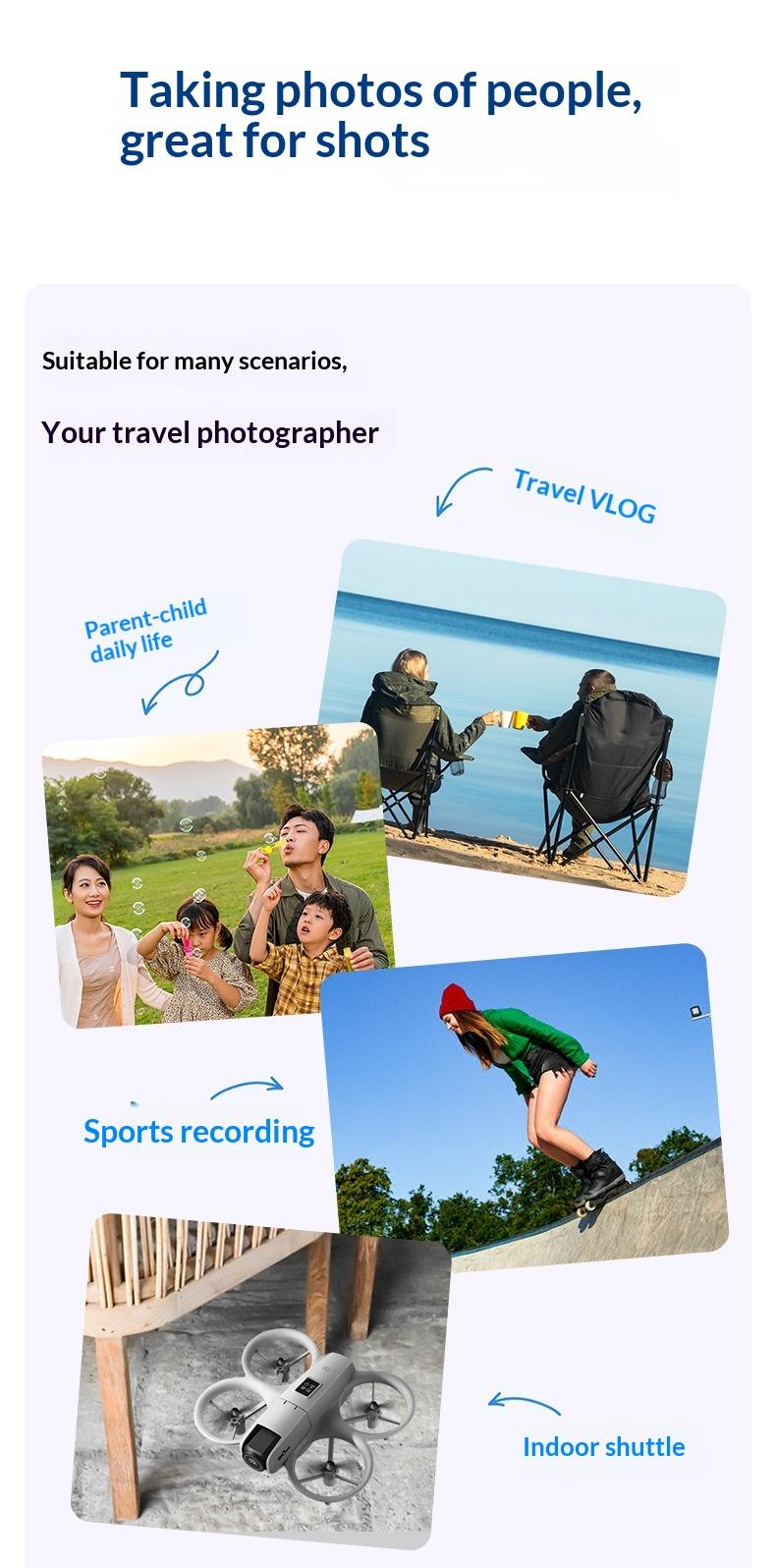 Small UAV Drone Optical Flow Positioning Stable Hovering Flight Dual Camera Aerial Photography Quadcopter Propeller Guard Foldable Design Easy Control Beginner Friendly Outdoor Flying Toy