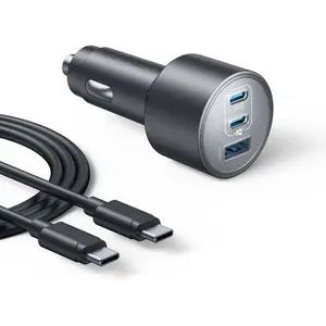 Anker iPhone 17 USB-C Car Charger, 167.5W Max 3-Port Ultra-Compact Type-C Fast Car Charger for MacBook Pro/Air, iPhone 17/16/15 Series, Samsung S24/S23, iPad Pro, AirPods and More