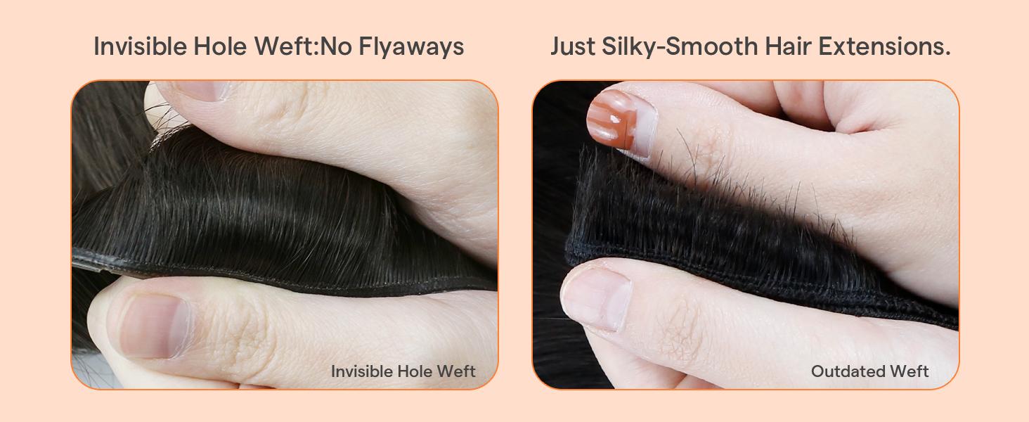 Full Shine  Butterfly Weft Hair Extensions Real Human Hair Hole Weft Invisible Genius Weft  #TikTokShopBlackFriday