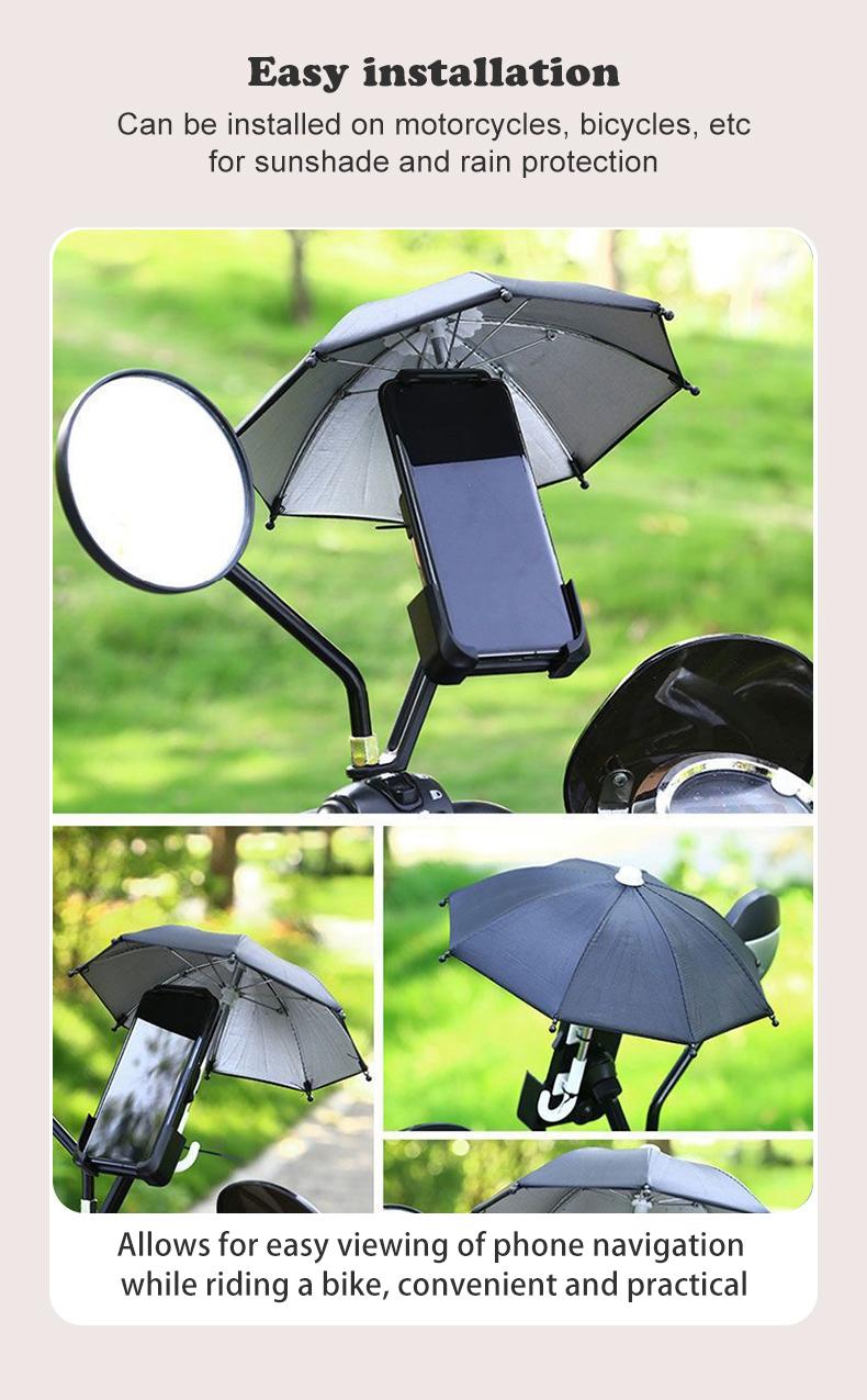 NiqueAura Protection Phone Umbrella for Sun Universal Adjustable Piggy Suction Cup Phone Stand with Sun Shade Cover
