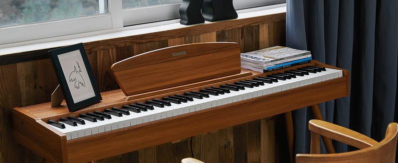 Donner DDP-80 Wooden Style 88 Key Weighted Digital Piano with Stand & 3 Pedal