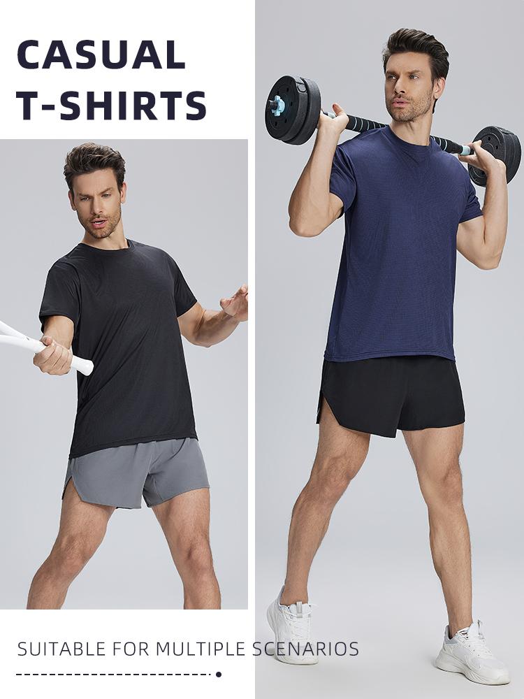 6-Pack Textured Performance Tee Mens Athletic Fit Breathable Quick-Dry Shirts Textured Performance