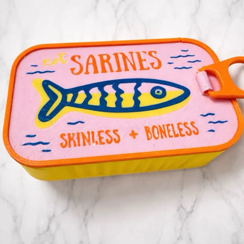 Sardine Can Jewelry Storage Box - Surprise Jewelry Container, Fun Home Organizer for Small Accessories