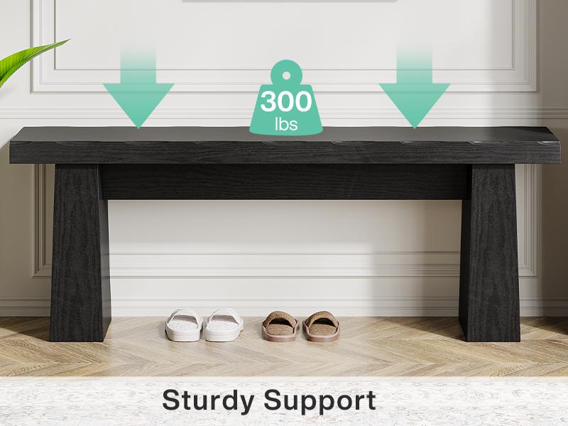 LITTLE TREE Wooden Entryway Bench, 47-Inch Wood Dining Table Bench with Sturdy Frame for Dining Room Bedroom Living Room Hallway Kitchen, Easy Assembly LITTLE TREE Wooden Entryway Bench, 47-Inch Wood Dining Table Bench with Sturdy Frame for Dining Room Bedroom Living Room Hallway Kitchen, Easy Assembly