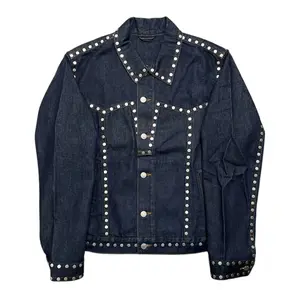 Women's Studded Denim Jacket, Dries Van Noten, Blue