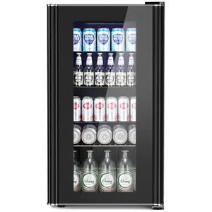 Antarctic Star Beverage Refrigerator - Mini Fridge for Soda Beer or Wine,Small Drink Dispenser, For Office or Bar with Adjustable Removable Shelves,Convertible Door