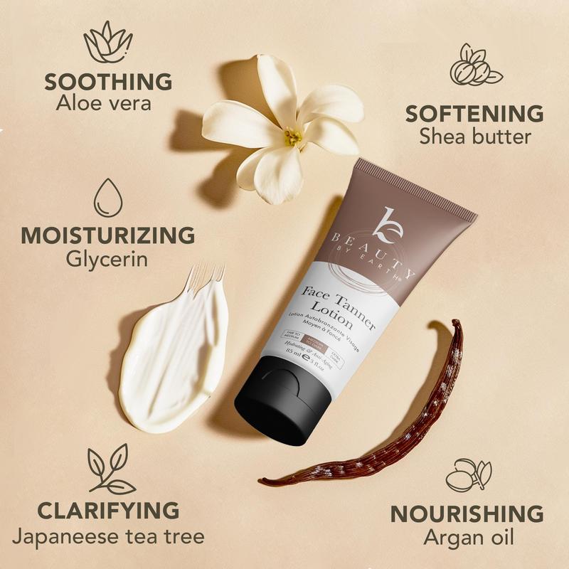 Beauty by Earth Face Self Tanner - Gradual Face Tan Non-Sticky Streak-Free Non Comedogenic Cruelty-Free Sunless Safe Bronze Tanning for All Skin Types Beauty by Earth Face Self Tanner - Gradual Face Tan Non-Sticky Streak-Free Non Comedogenic Cruelty-Free Sunless Safe Bronze Tanning for All Skin Types