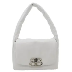 Pre-owned Balenciaga Leather Shoulder Bags Monaco Calfskin Shoulder Bag White