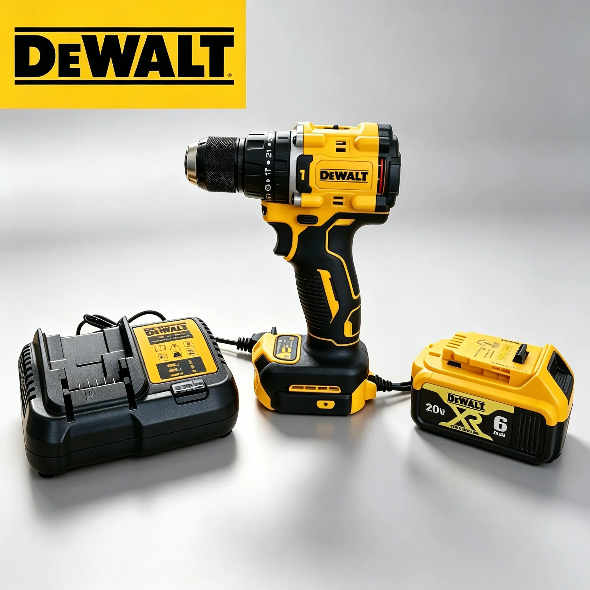 DEWALT 20V XR Brushless Cordless Drill Driver (DCD805) - 2-speed Transmission, Front Work LED, Ultra Short Compact Frame for Narrow Spaces, Wood Metal Drilling, DCB612 Lithium-Ion Battery, max kit boot hardware switch truck power