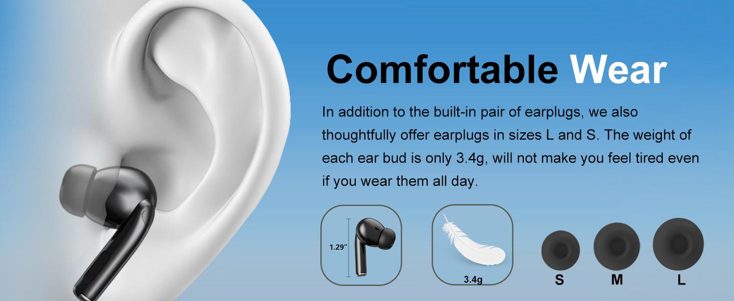 Wireless Bluetooth Earbuds–Portable, with Replacement Ear Tips, Wireless Charging & Long Battery Life. Musthave Black Friday Gift / Christmas Present!