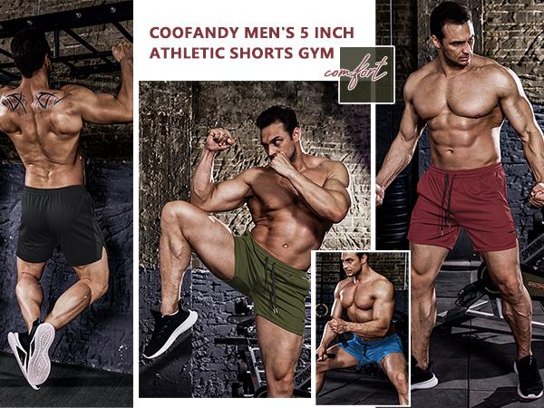 COOFANDY Men's 2 Pack Gym Workout Shorts Mesh Lightweight Bodybuilding Pants Training Running Sports Jogger with Pockets