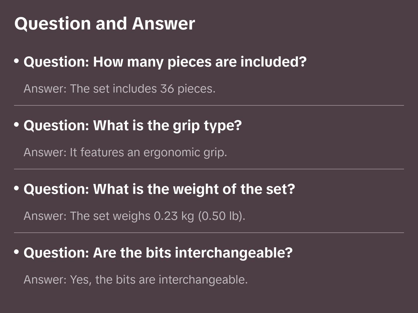 Vessel Tools 9836 Precision Screwdriver & Interchangeable Bit Set, 36 Pc.