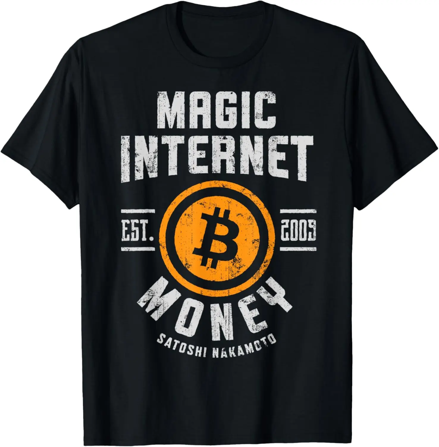 Women's 100% Cotton Washed Casual Crew Neck Short-Sleeve T-Shirt - Ripped Bitcoin Theme, Vintage Crypto Currency Graphic Streetwear Top