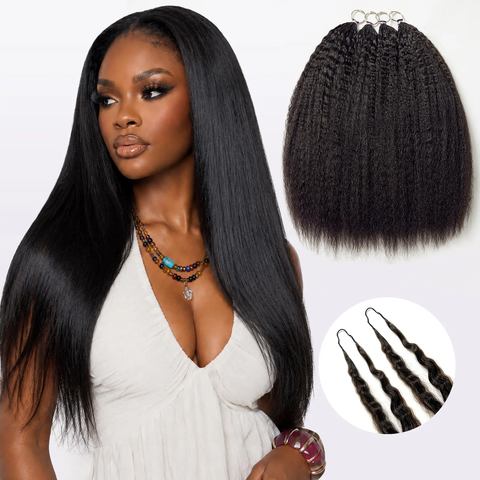 LUVME Feather Crochet Hair Readitress™ 100% Human Hair Pre-Separated Strands Miracle-Knots Boho Braids Mermaid Braids Lightweight Protective Natural Black/Ombre Brown Kinky Straight/Burmese Curl/Wet and Wavy Beginner-Friendly #TikTokShopBackToSchool