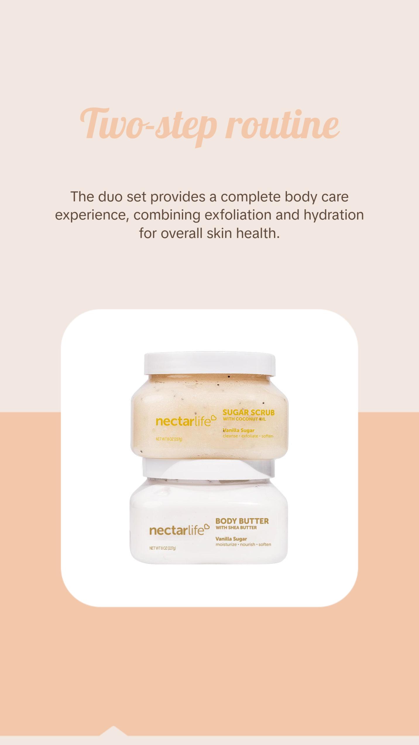 Sugar Body Scrub & Shea Body Butter Duo Set for Smooth and Supple Skin Apricot Avocado Body Care Moisturizing Sugar Glow skin  soothing