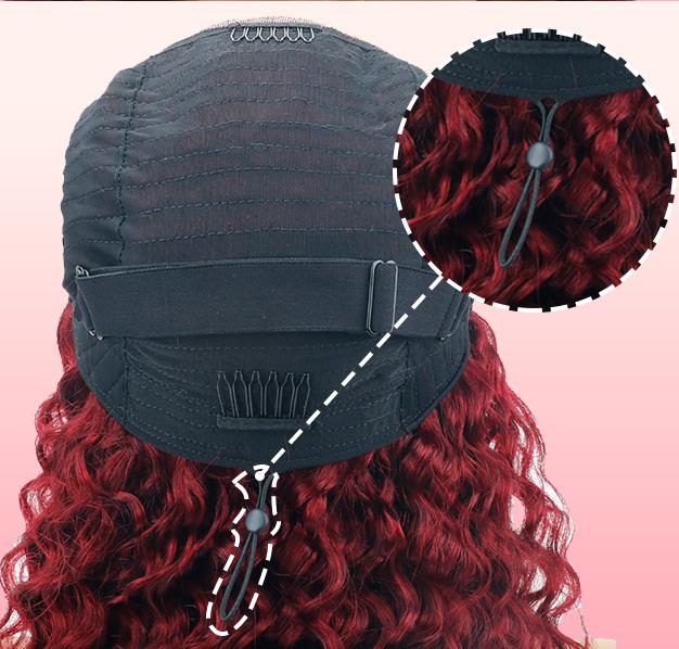 Mamushow 7x6 Glueless Water Wave Wigs 200% Density Human Hair With Drawstring Curly Wave Wigs Closure Wigs Pre Plucked Pre Cut Pre Bleached Wear and Go Wigs Outdoorfun Party Vacation Wigs