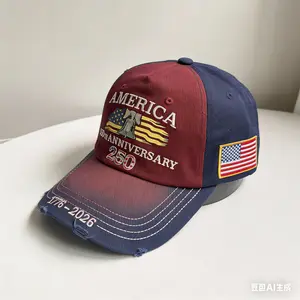 America 250th Anniversary 1776-2026 Embroidered Baseball Cap for Men and Women Color Block Relaxed Fit Daily Casual Outdoor Spring Summer Fall Headwear Patriotic Liberty Bell American Flag Decorated Hat for Patriotic Fans Parents Couple