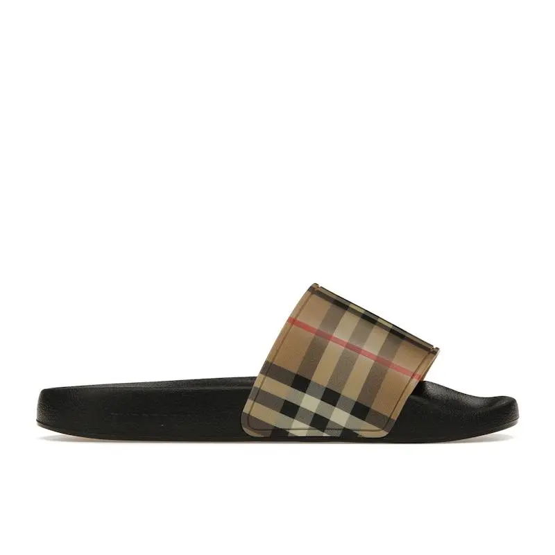 Burberry Women's Check Print Slides Archive Beige, from StockX