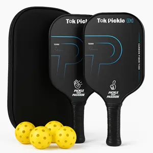 Carbon Fiber Pickleball Paddle Set – 2 Paddles, Wide Body Paddle, Large Sweet Spot, Includes 4 Balls & 1 Carry Bag, For beginners and Family players.