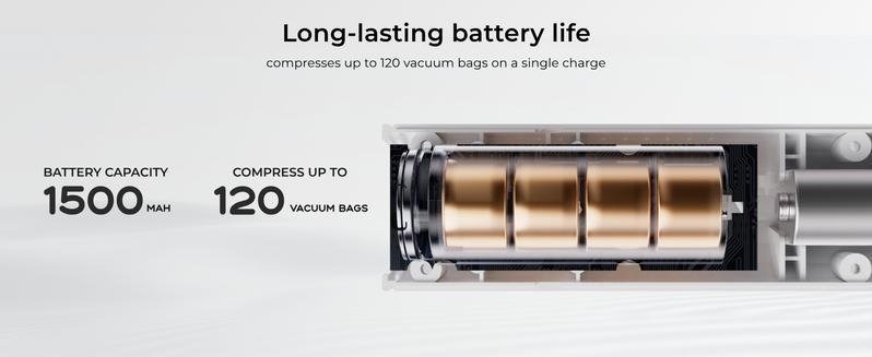 VOLLYC Vacuum Bags with a Rechargeable Cordless Air Pump 15-Pack Vacuum Seal Bags for Travel & Home Storage, Space-Saving Compression Bags for Luggage and Suitcases in Multiple Travel Sizes Organiser