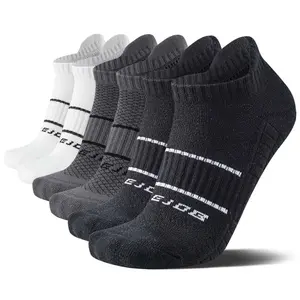 6 pairs of thickened terry-bottom sports socks suitable for outdoor travel, cycling, hiking, climbing, basketball, badminton, baseball, and running; moisture-wicking, breathable, comfortable fit, casual sporty design; comfortable and versatile, ideal for