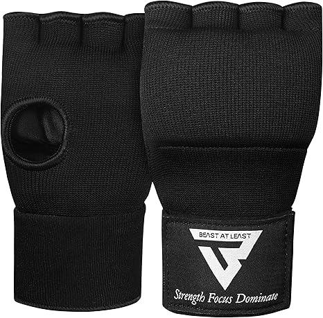 Gel Boxing Hand Wraps Inner Gloves for Men and Women, Quick 76cm Long Wrist Straps, Elasticated Padded Boxing Wraps for Muay Thai, MMA, Kickboxing, Martial Arts