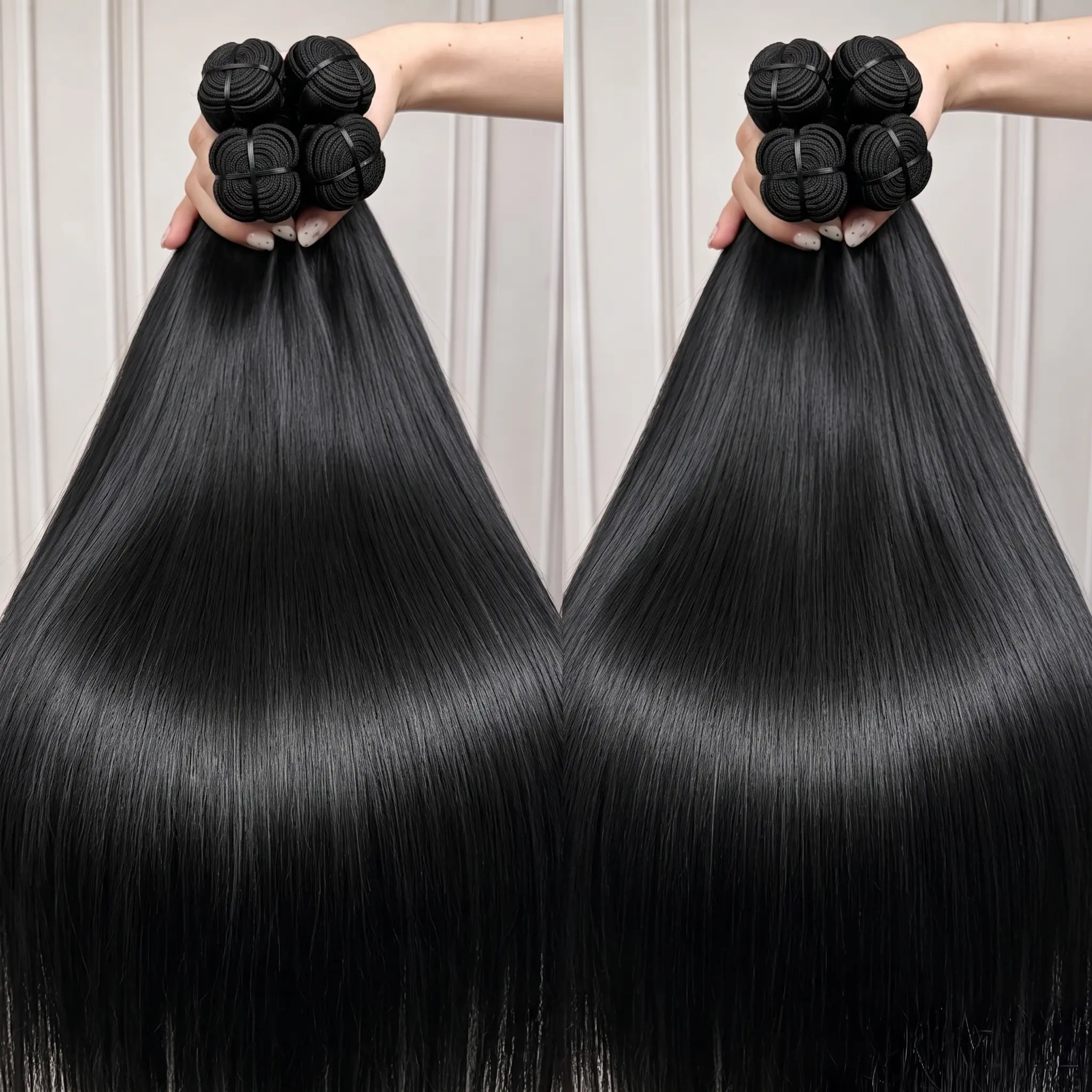 JOPEAR Vietnamese Hair Bundles 100% Raw Unprocessed Bone Straight Human Hair Extensions Sew In Quick Double Weft Double Drawn Weave Bundle