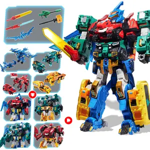 ALPHA GROUP 4-in-1 Transforming Mega Robot Metatron, 16.14in Chariot Robot Toy for 5-10 Year Olds, Multicoloured Dinosaur Rescue Mission Play Mode Action Figure