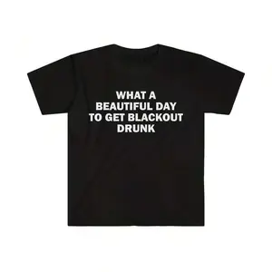 Alcoholic T-Shirt Humor Funny Gift Meme Unisex Offensive Tee Black Casual Style Crewneck Short Sleeve Menswear Tops