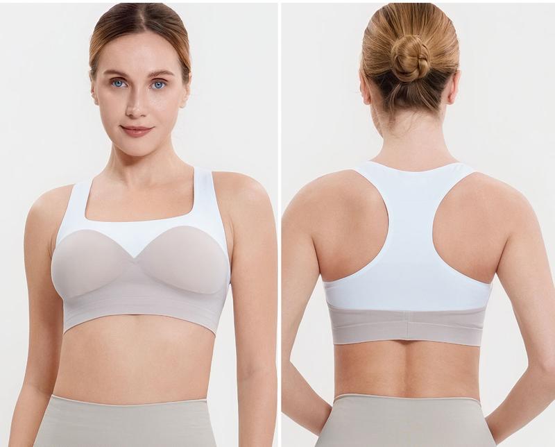 AIMER Sports Bra Everyday Push Up Bra Christmas Gift Water Bra Seamless Color Block Racerback Soft Wraparound Support Stretch Fabric No Cup Shifting Stay in Place Stylish Comfortable Activewear Fall Fashion Top Womenswear TikTokShopHolidayHaul