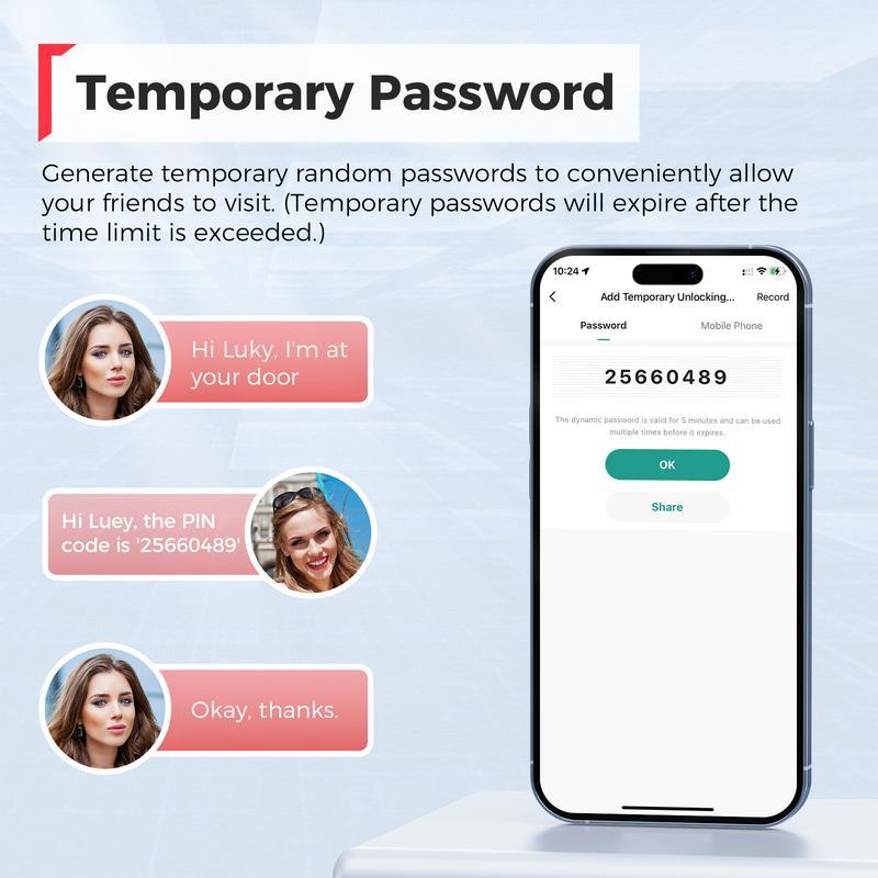 Smart Fingerprint Door Lock, 4-in-1 Keyless Entry Deadbolt, App-Assisted Control