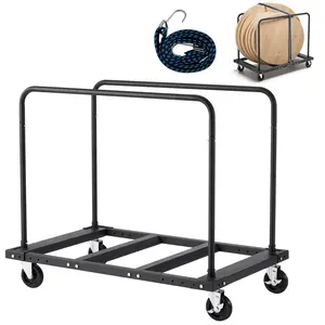 Drywall Cart Dolly, 1800 Lbs Load Capacity, Steel Panel Truck Cart With 5-Inch Swivel Casters, Lumber Drywall Cart With Tie-Down Strap And 2 Side Handrails For Factory, Warehouse, Garage, Black