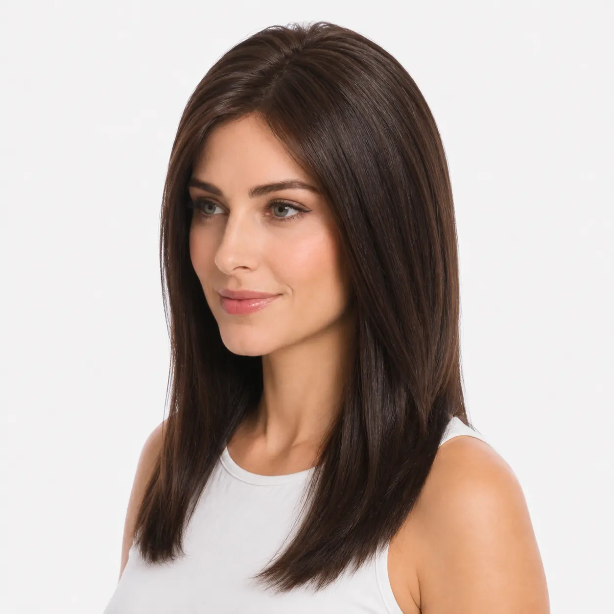 12 Inch Clip In Hair Topper for Women, Dark Brown Straight Hairpiece with 2 Secure Clips, 10% Human Hair & 90% Heat Resistant Fiber Blend, Lightweight Crown Topper for Thin Hair, Instant Volume, Natural Coverage, Easy Daily Wear, Hair Extension, Soft Look