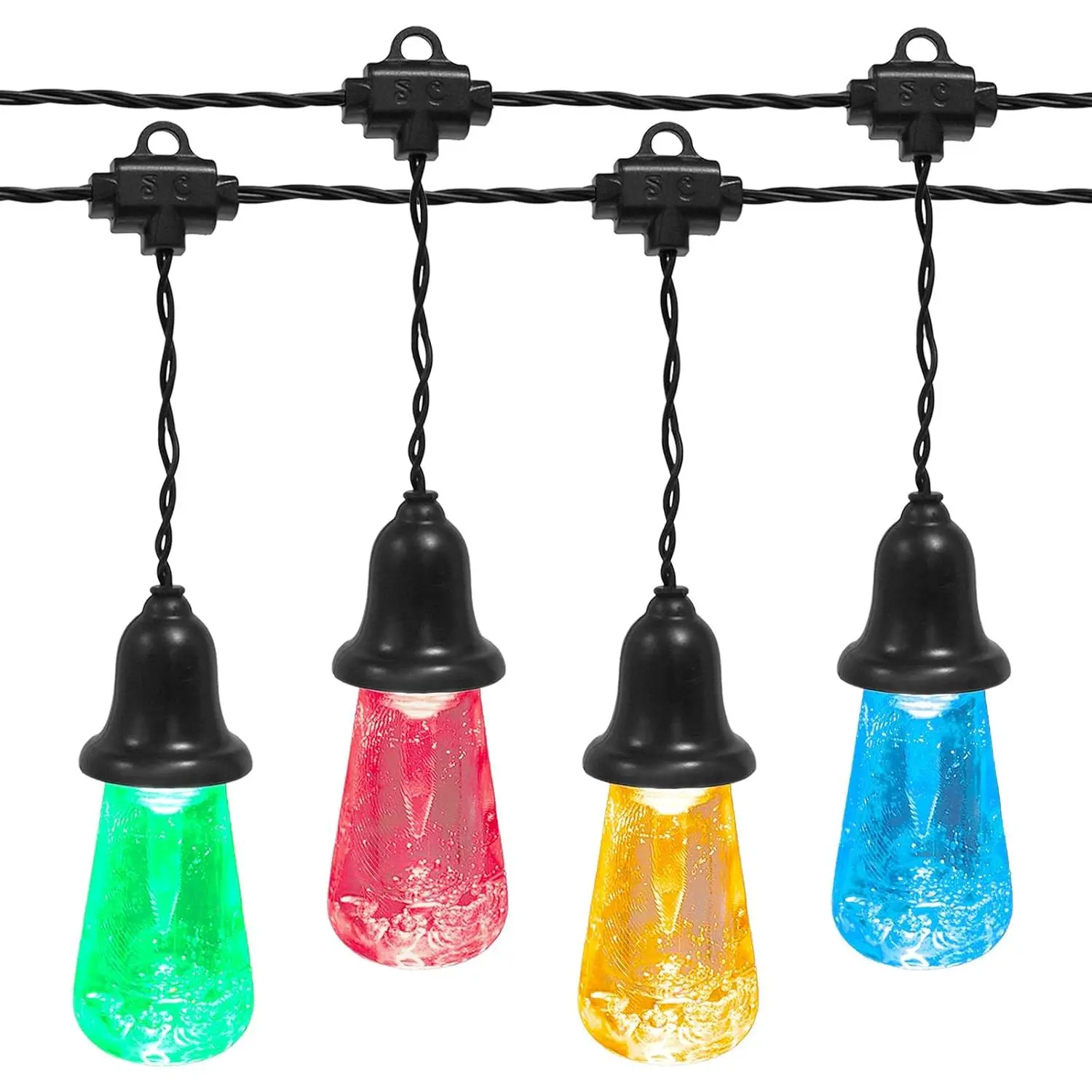 SUNNYGLADE 60 FT Commercial Grade Outdoor LED String Lights - Shatterproof Vintage Bulbs, Weatherproof Party Lights for Patio Decor, Windows, Doors, Wedding Event Decoration, Walls