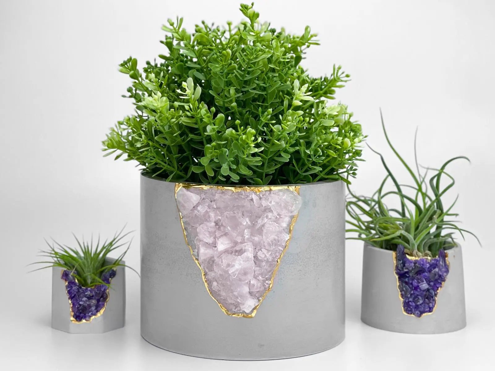 Large Rose Quartz Geode Planter Big Crystal Planter Pot GIFT