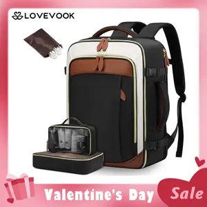 【Valentine's Day Gift】LOVEVOOK TSA-Friendly Travel Backpack with Storage Bag and Toiletry Bag - Fits 17-Inch Laptop,  for Hiking, Overnight, Weekend Trips and Business Travel.