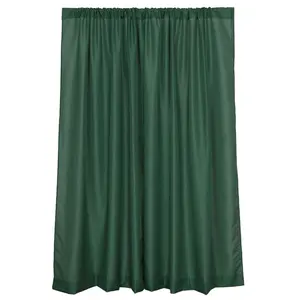2 Pack 5ftx8ft Hunter Emerald Green Polyester Backdrop Drape Curtains With Rod Pockets, Event Divider Panels 130GSM