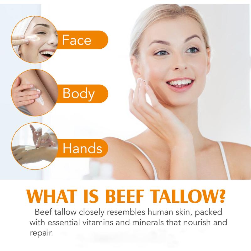 Meifenla Whipped Grass-Fed Beef Tallow Honey Balm ,Moisturizing Cream for Soft, Smooth Skin - Handmade All-Natural Moisturizer - Lavender,hydrating, comfort, moisture boost cream, luminous firming cream, body care, hydrating dry skin