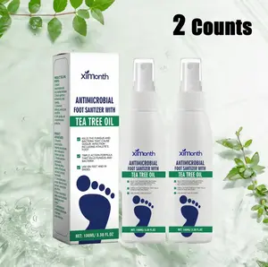 【BUY 1 GET 1】Tea Tree Oil Foot Spray - Plantar Moisturizing Deodorant for Odor Control & Dry Feet Care, Natural Foot Sanitizer with Antifungal Properties,Ximonth Clear Foot Sanitizer Spray,for Foot & Shoe Freshness Moisture para hongos healthy