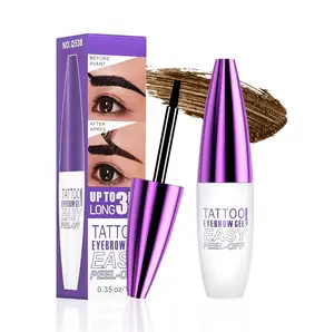 Peel Off Tattoo Brow Tint Gel - Brown Eyebrow Kit, Waterproof, Transfer-Proof & Sweatproof, Quick Peel Formula for Natural Fuller Brows, Mother's Day Gifts for Women All Skin Types