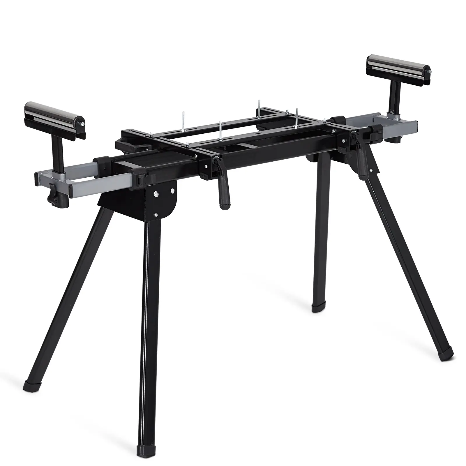 400 Lbs load capacitty miter saw stand with 76-4/5'' max sliding rail, anti-rust steel frame,portable and woodworking projects -tool box,foldable workstation