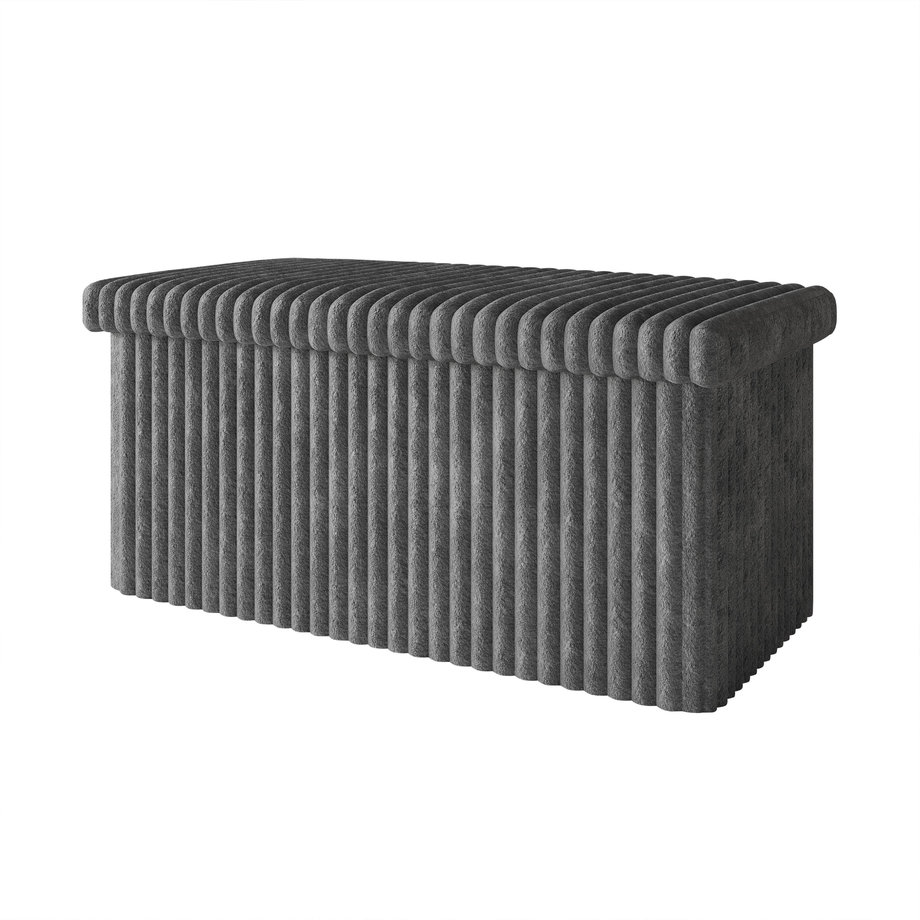 Favorer Florence 30" Tufted Upholstered Folding Storage Ottoman Bench - Indoor Furniture Footstool, Room Decor, Living Room Decor, Household Items, Apartment Stuff, Organizer Storage Solution, House Decor