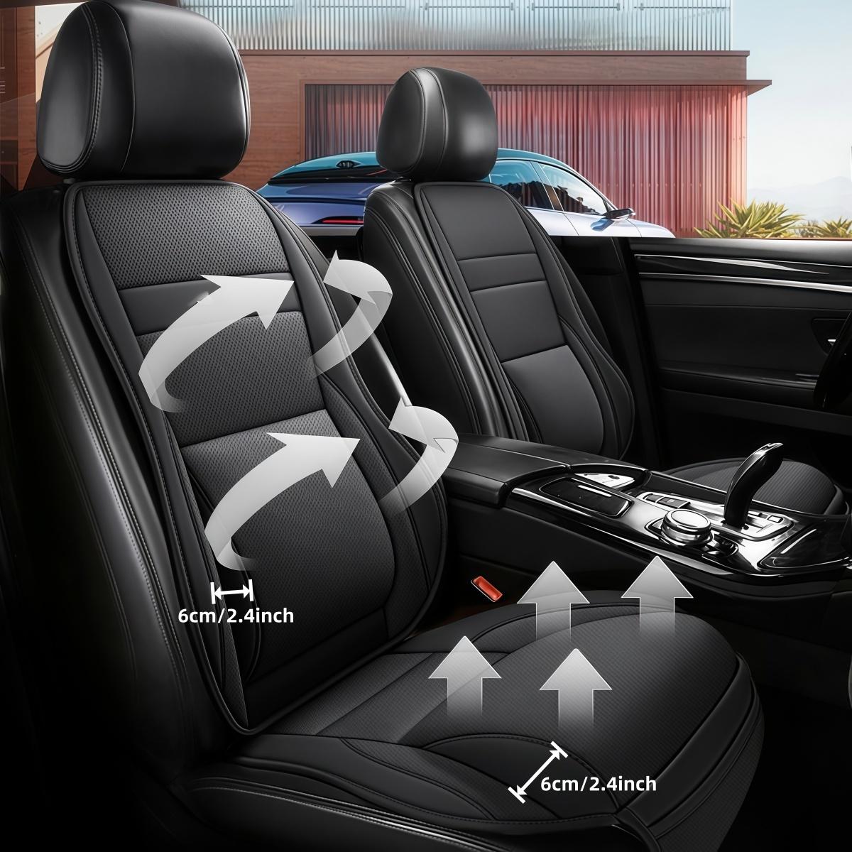 1 Piece For Chevrolet Car Front Seat Cover Protector Waterproof Breathable Five Layer Napa Leather Sit Cushion Pad Mat with Storage Bag Comfortable, Ergonomic Dual Support for Waist & Legs, Universal Fit for Car Sedans SUVs Pickups Trucks