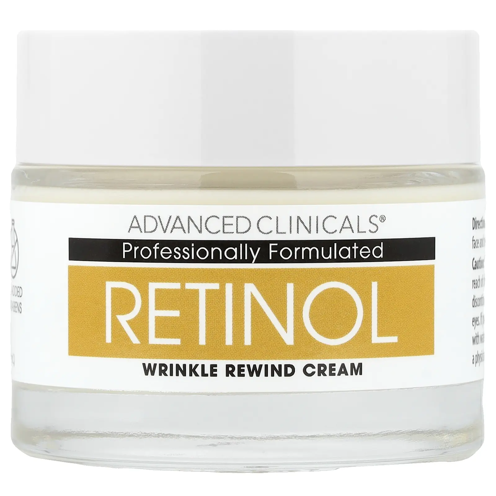 Advanced Clinicals Retinol, Wrinkle Rewind Cream, 2.5 fl oz (74 ml)